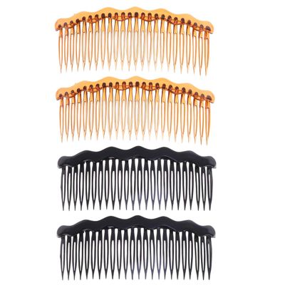 Beaupretty 4pcs Plastic Hair Combs Multi-teeth Inserted Combs for Women Girls Colors for Styling Everyday Use