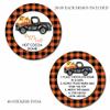 Happy Fall Orange & Black Buffalo Plaid Pumpkin Pickup Themed Hot Cocoa Bomb Packaging Sticker Labels, Total of 40 2" Circle Stickers (20 Sets of 2) by AmandaCreation view 4
