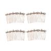 Beaupretty 4pcs Rhinestone Bang Hair Combs Elegant Women Headdress Floral Hair Accessories for Parties Weddings and Special Occasions Style d view 1