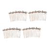 Beaupretty 4pcs Rhinestone Bang Hair Combs Elegant Women Headdress Floral Hair Accessories for Parties Weddings and Special Occasions Style d view 2
