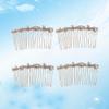 Beaupretty 4pcs Rhinestone Bang Hair Combs Elegant Women Headdress Floral Hair Accessories for Parties Weddings and Special Occasions Style d view 4