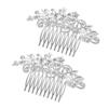 2pcs Hair Accessories Crystal Headpiece Bridal Headpiece Rhinestone Hair Clip Rhinestone Headpiece Womens Hair Comb Hair Barrettes Photography Props Bride Hair Piece Leaf view 2