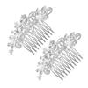 2pcs Hair Accessories Crystal Headpiece Bridal Headpiece Rhinestone Hair Clip Rhinestone Headpiece Womens Hair Comb Hair Barrettes Photography Props Bride Hair Piece Leaf view 3