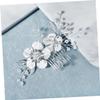 Beaupretty 1pc Elegant Pearl Hair Comb Hand Beaded Silver Hair Accessory for Brides and Women Traditional Chinese Style for Weddings and Special Occasions view 3