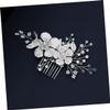 Beaupretty 1pc Elegant Pearl Hair Comb Hand Beaded Silver Hair Accessory for Brides and Women Traditional Chinese Style for Weddings and Special Occasions view 4