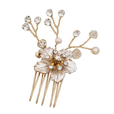 1pc Headhones Flower Hair Accessories Bridal Side Comb Hair Insertion Comb Diamond Car Diffuser Bottle Rhinestone Headpiece Headgear Headdress Rhinestones Hair Comb Bride