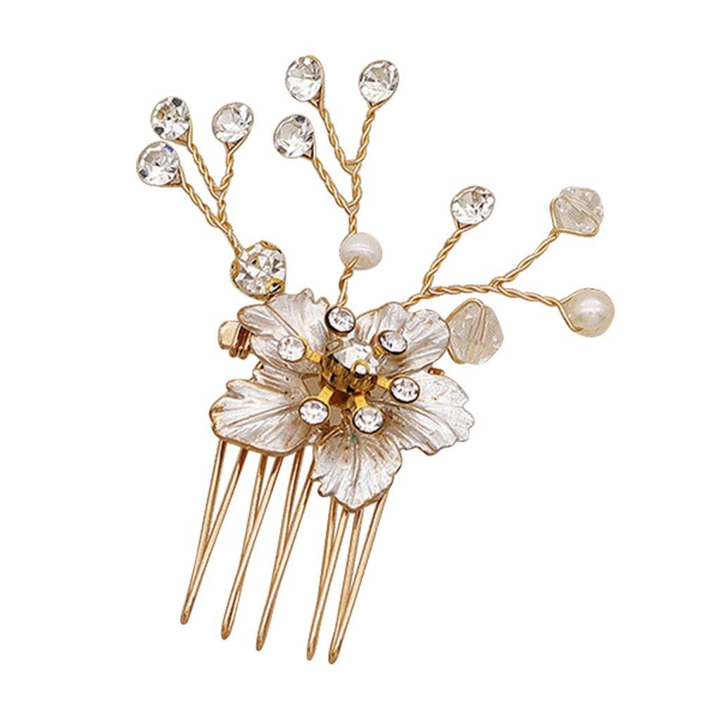 1pc Headhones Flower Hair Accessories Bridal Side Comb Hair Insertion Comb Diamond Car Diffuser Bottle Rhinestone Headpiece Headgear Headdress Rhinestones Hair Comb Bride