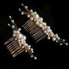Beaupretty 1set Bridal Hair Comb Handmade Pearls Elegant Alloy Headpiece for Weddings Hair Accessories for Women and Girls for Brides Bridal Parties and Special Occasions view 4