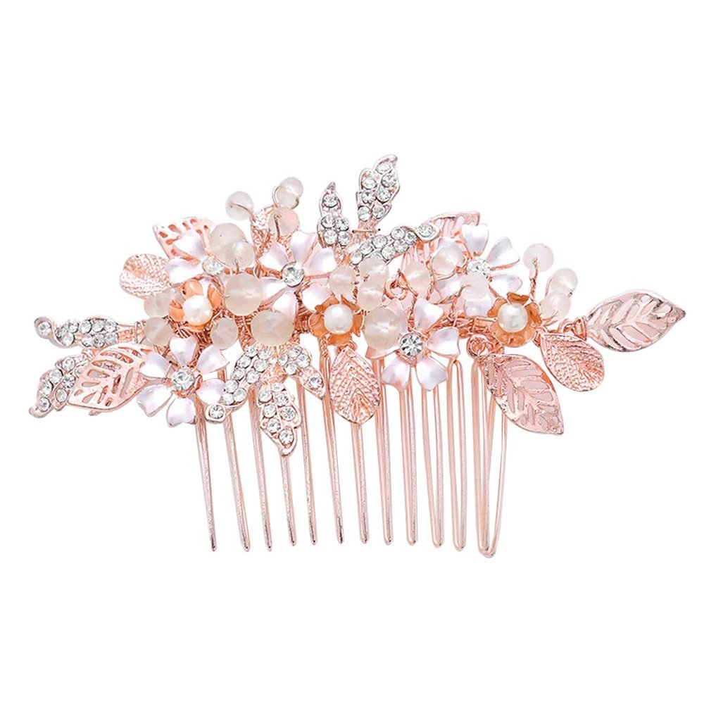 Crystal Hair Comb Bridal Hair Accessories Bridal Hair Comb Bride Insert Comb Rhinestone Hair Accessories Wedding Headdress Tiara Pearl Bridesmaid European and American