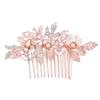 Crystal Hair Comb Bridal Hair Accessories Bridal Hair Comb Bride Insert Comb Rhinestone Hair Accessories Wedding Headdress Tiara Pearl Bridesmaid European and American view 1