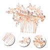 Crystal Hair Comb Bridal Hair Accessories Bridal Hair Comb Bride Insert Comb Rhinestone Hair Accessories Wedding Headdress Tiara Pearl Bridesmaid European and American view 3