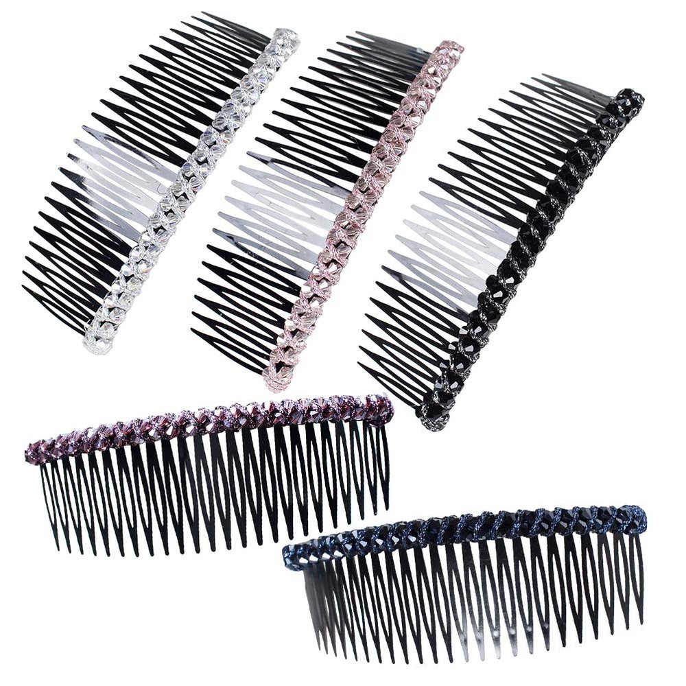 Beaupretty 5pcs Rhinestone Bang Comb Elegant Hair Insert Combs for Women Headwear for Parties Weddings and Special Occasions
