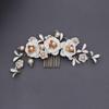 Rhinestone Hair Accessories Rhinestone Headpiece Vintage Newspaper Wallpaper Hair Accessories Pearl Bike Rim Strips Bridal Headpiece Comb Wedding Bride view 2