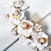 Rhinestone Hair Accessories Rhinestone Headpiece Vintage Newspaper Wallpaper Hair Accessories Pearl Bike Rim Strips Bridal Headpiece Comb Wedding Bride view 3