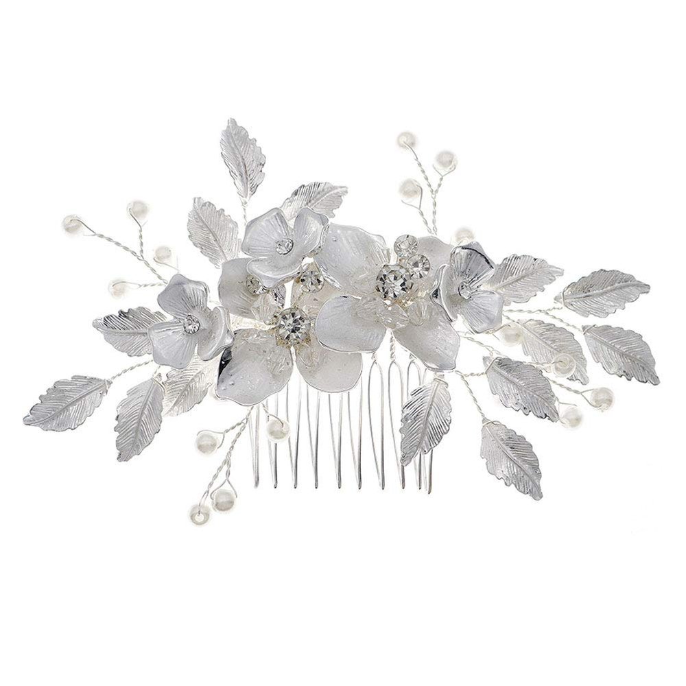 Beaupretty 1pc Stylish Wedding Hair Comb Crystal Flower Design Elegant Bridal Headpiece Hair Accessory for Brides and Bridesmaids for Weddings and Special Occasions
