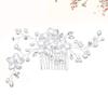 Beaupretty 1pc Bride Hair Comb Manmade Pearl for Weddings Elegant Floral Headdress Hair Decoration for Women for Parties and Special Occasions view 2