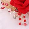 Beaupretty 1pc Wedding Hair Clip Hair Combs Comb Slide clip Claw Clips for Comb Womens Barrettes for Bride Red Flowers Head view 4