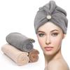YFONG 3 Pack Hair Drying Towels, Hair Towel with Button, Super Absorbent Microfiber Hair Towel for Curly Hair, Fast Drying Hair Wraps for Women Girls, Microfiber Towel for Hair view 1
