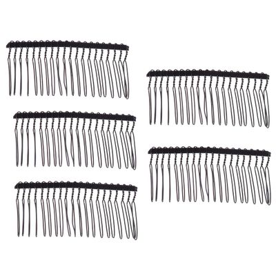 5pcs Wedding Hair Clip Black Hair Clip Women Headdress Bridal Headpiece Black Barrettes Bride Hair Claws with Hair Ear Headband Tiara Women's Metal Comb