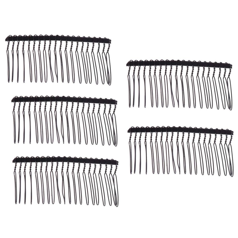 5pcs Wedding Hair Clip Black Hair Clip Women Headdress Bridal Headpiece Black Barrettes Bride Hair Claws with Hair Ear Headband Tiara Women's Metal Comb
