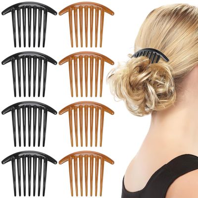 Beaupretty 10Pcs Acrylic Crescent Hair Side Combs 7 Tooth Insert Combs for Women French Style Hair Accessories for Everyday Wear and Special Occasions