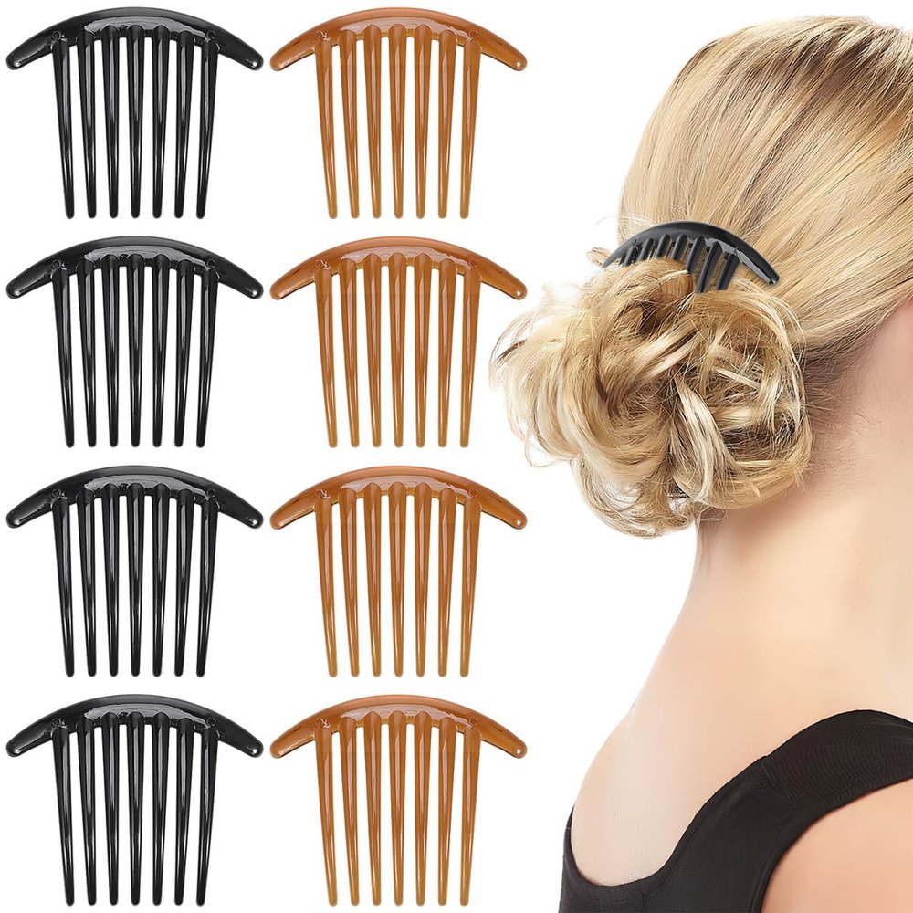 Beaupretty 10Pcs Acrylic Crescent Hair Side Combs 7 Tooth Insert Combs for Women French Style Hair Accessories for Everyday Wear and Special Occasions