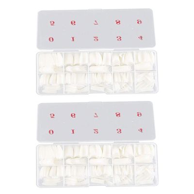 Beaupretty 1000pcs Artificial Fingernails Half Cover Nail Tips for Diy Nail Art Design for Professional and Home Use