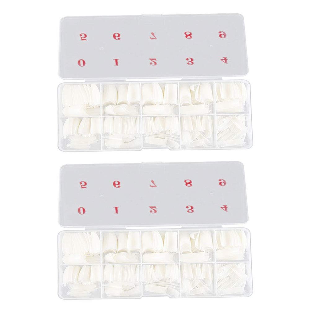 Beaupretty 1000pcs Artificial Fingernails Half Cover Nail Tips for Diy Nail Art Design for Professional and Home Use