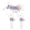 Beaupretty 3pcs Bridal Headdress Set Blue Simulation Flowers Elegant Hair Combs and Hairpins for Weddings Engagements and Special Occasions view 1