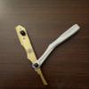 Classic Straight Edge Razor Shaving Mustache, Beard, Eyebrows, Hair White and Gold Slider Razor view 1
