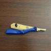 Blue and Gold Exclusive Barber Shop Straight Edge Razor Very Cool Design Bone Shaped Razor Knife view 1