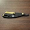 Black and Gold Classic Shaving Barber and Salon Straight Edge Razor with Gold Screws view 1