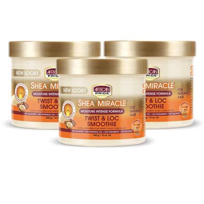 African Pride Shea Miracle Moisture Twist & Loc Smoothie (3 Pack), 12 oz