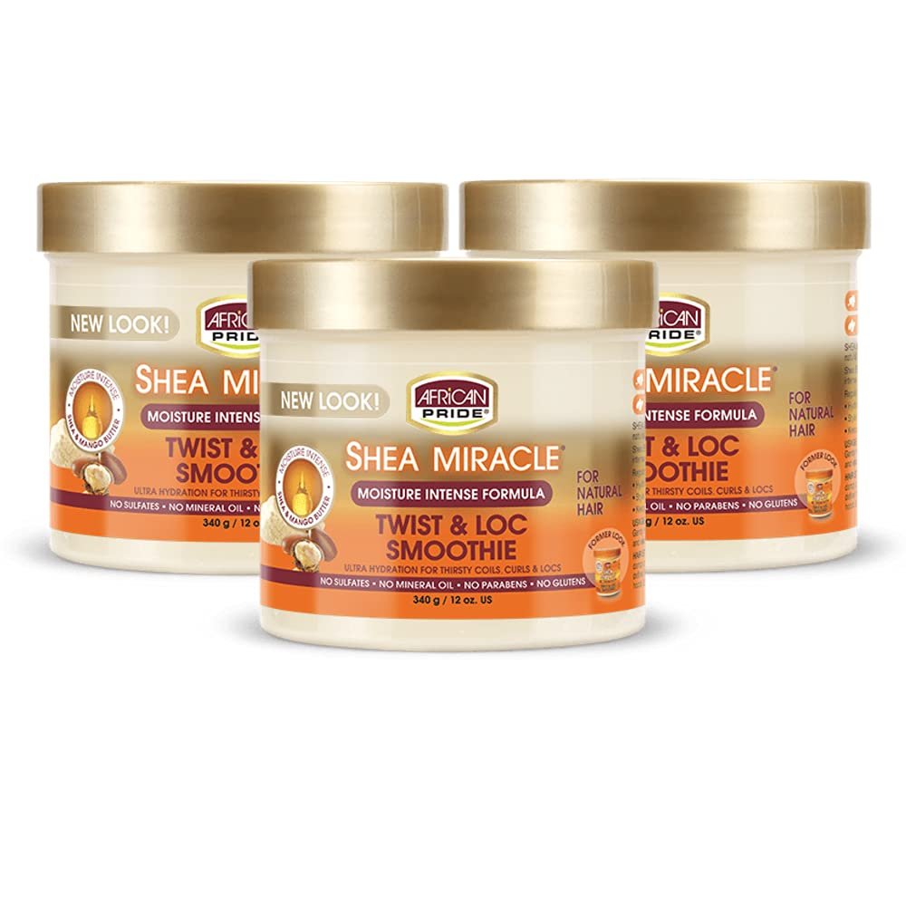 African Pride Shea Miracle Moisture Twist & Loc Smoothie (3 Pack), 12 oz