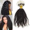 Deep Wave Micro Loop Human Hair Extensions Brazilian Virgin Hair Weave Bundles Micro Ring Extensions 1g/strand 100g/set (#1, 26inch) view 1