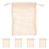Beaupretty 5Pcs Exfoliating Soap Cottton Linen Soap Drawstring Saver Pouch Bathing Net Holder for Body Scrub Shower Spa (Mixed Color) view 1