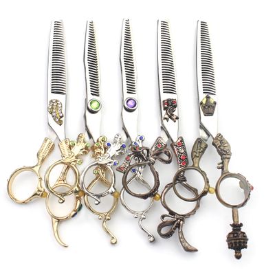 AXEMOORE 6 Inch Professional Retro Hairdressing Scissors Set Personalized Hair Stylist Special Scissors Set Stainless Steel Multifunctional Hairdressing Set