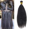 Yaki Straight I Tip Microlinks Hair Extensions Human Hair 100% Virgin Hair For Women Mongolian Yaki Bulk Hair 1g/Pcs 100Pcs/ Set (#2, 26inch) view 2