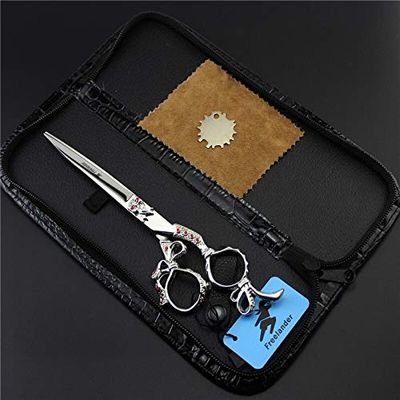 Hair Cutting Scissors, 7.0 Inch Hairdressing Scissors Japan 440C Personalized Hairdressing Scissors Advanced Hairdressers Love Hair Care Tools BY ZZYY (Color : Silver)