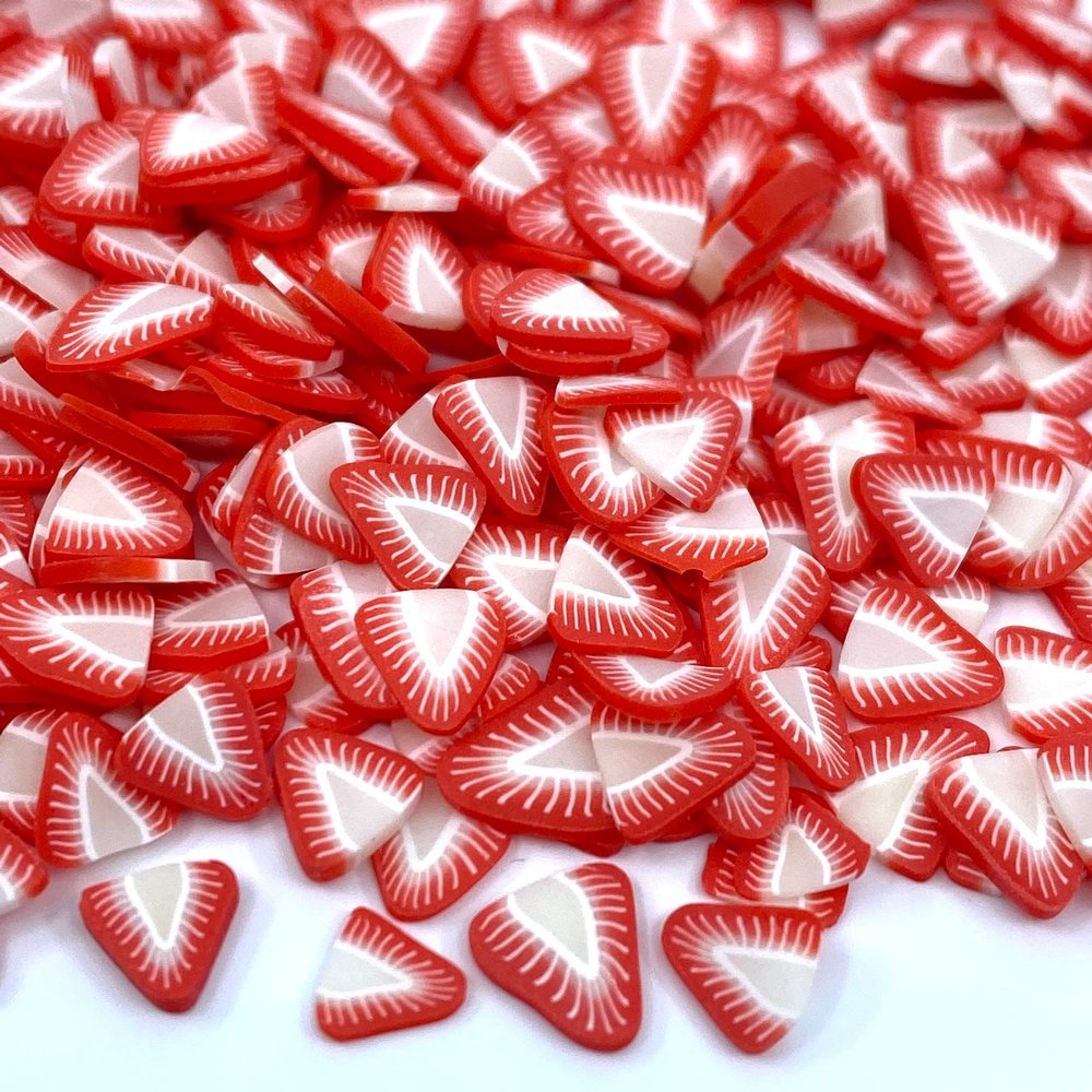 Strawberries Clay Fruit Glitter Shapes Mix for face Body Hair and Nail Art | Loose Glitter Nail Confetti Crafts Resin (4oz)