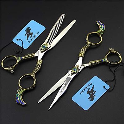 Hair Cutting Scissors, 440C TB-65 Fashion Modeling Scissors Professional Hairdressing Scissors 6.0 Inch Stainless Steel Type BY ZZYY (Color : Set)