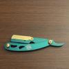 Grooming Hair Cutting Folding Barber Straight Edge Razor Green and Gold Razor Knife view 1