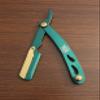 Green and Gold Professional Shaving Straight Edge Razor Mustache, Bear, Hair Cutting view 1