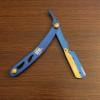 Gold and Blue Cool Design Shaving Blade Straight Edge Razor Barber and Salon Tool view 1