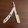 All Hair Types Barber Shaving Razor White and Gold Engraved Handle Straight Edge Razor view 1