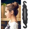 APSAMBR-1 Pc Bun Clip Hair Donut Maker Magic Clip Twist Turn and Tie Pad Curler Shaper Sponge Donut Bun Maker Hair Styler Hair Styling Tool DIY Hairstyles Hair Accessory for Women and Girls - black view 2