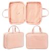 Glamlily Large Roll Up Hanging Toiletry Bag For Women, Pastel Pink Makeup Travel Organizer with S Hook for Cosmetics, Hair Accessories, Razors (13x4.5x9.75 In) view 4