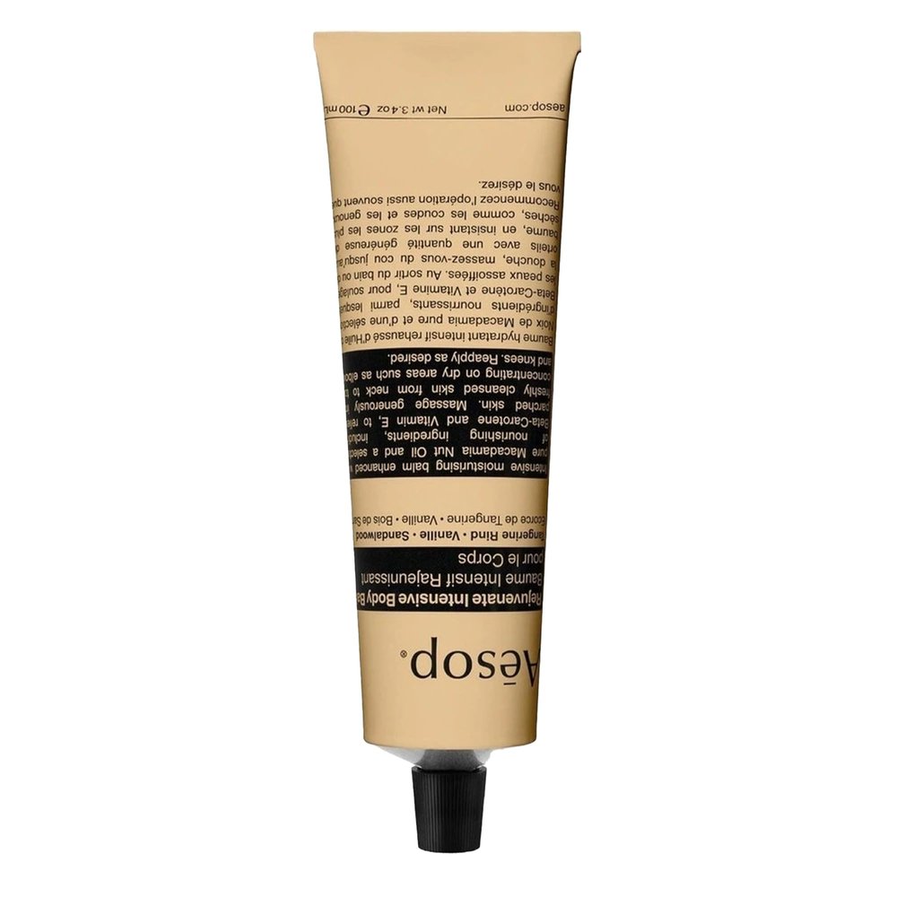 Aesop Rejuvenate Intensive Body Balm | Deeply Hydrate with Macadamia Nut Oil & Aloe Vera | Citrus, Vanilla, Woody Scent | 100 mL / 3.4 oz