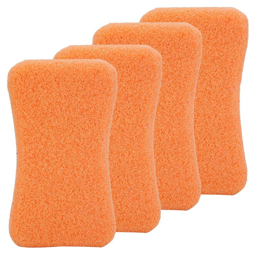ANGGREK 4pcs Callus Exfoliate Stone Feet Care Pumice Stone Feet Hard Skin Remove Pedicure Scrubber (Orange)