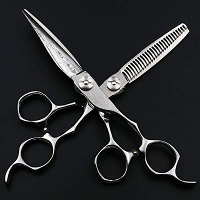 Hair Cutting Scissors, 6 inch Japanese professional hairdressing scissors set cutting and thinning scissors for hairdressing salon BY ZZYY (Color : 1 set)